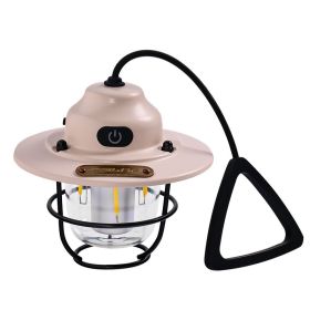 Outdoor Lighting Camping Light USB Rechargeable Horse Lantern (Color: Apricot, type: Camping Light)