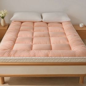 Mattress with checkered three-dimensional edges, 4 colors, Twin size (Color: Pink)