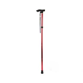 Adjustable Portable Walking Stick for Outdoor Travel Hiking (Color: Red, type: Walking Stick)